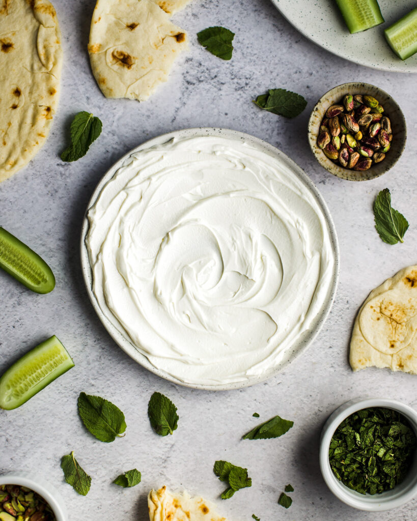 Labneh Dip With Pistachios And Mint Dash Of Honey 