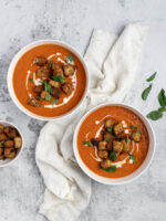 Roasted Tomato Soup with Rye Croutons