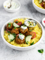 Indian Chicken Meatballs with Yogurt Sauce