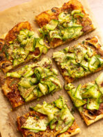 Savory Tart with Caramelized Onions, Baluchon Cheese, and Zucchini