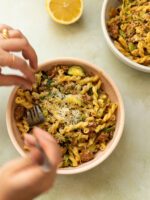 Gemelli with Sausage, Lemon, and Brussels Sprouts